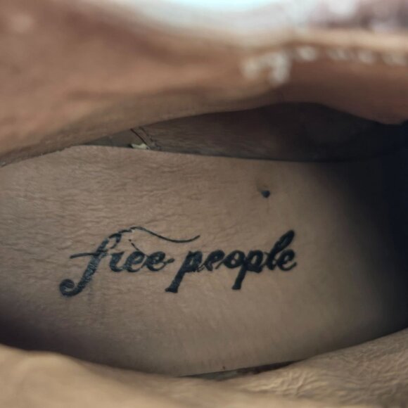 Free People Platform Boots Sz 8 Off White Y2k Retro Chunky Wedge Festival Bootie - Picture 8 of 13